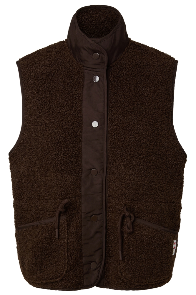 Pieces bruine dames gilet | Vooraanzicht