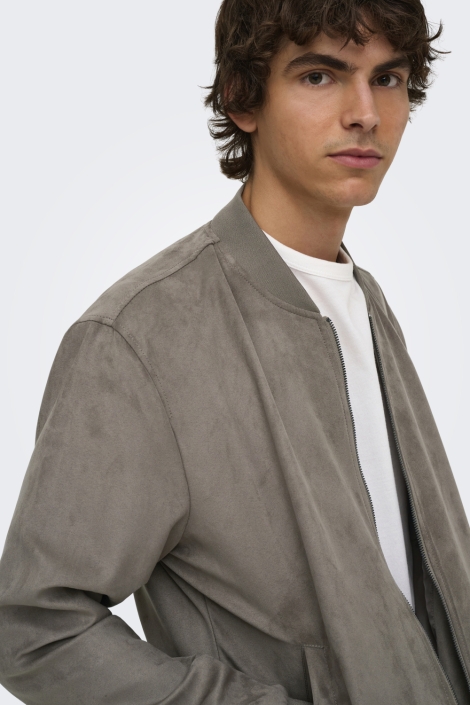 Only & Sons camel heren jas | Close up