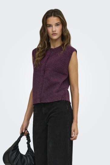 Only Vest ONLSIMONI VEST KNT NOOS 15381355 Mauve Wine/Melange