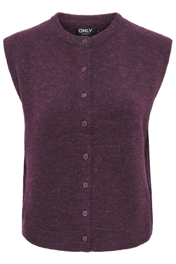 Only bordeaux dames gilet | Vooraanzicht