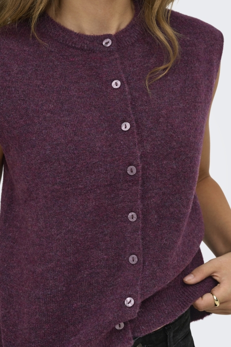 Only bordeaux dames gilet | Close up