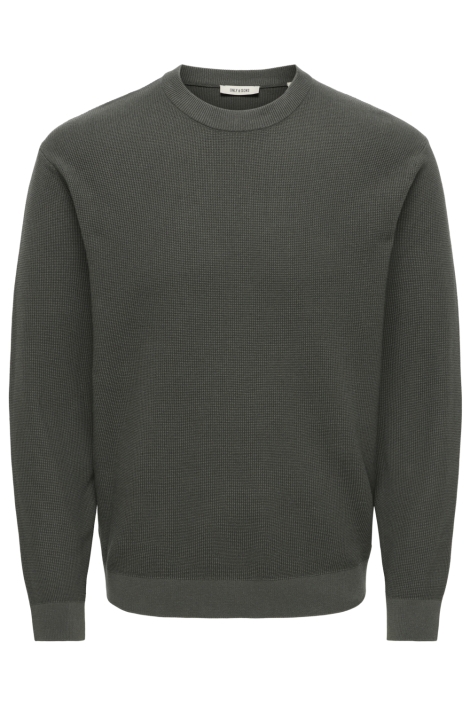 Only & Sons groene heren trui | Vooraanzicht