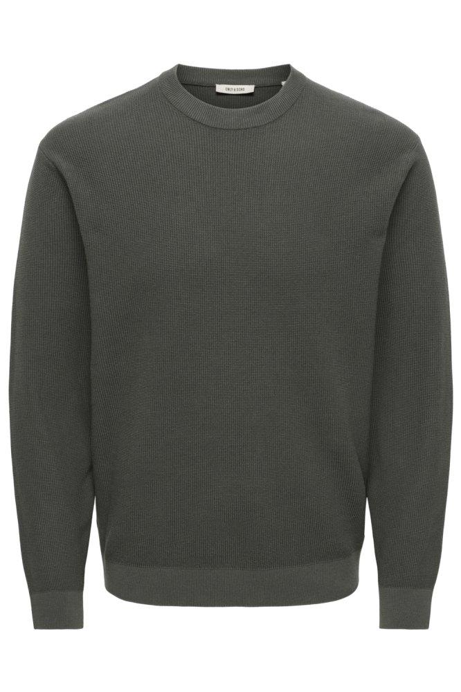 Only & Sons groene heren trui | Vooraanzicht