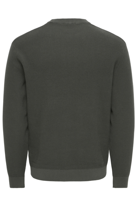 Only & Sons groene heren trui | Achteraanzicht