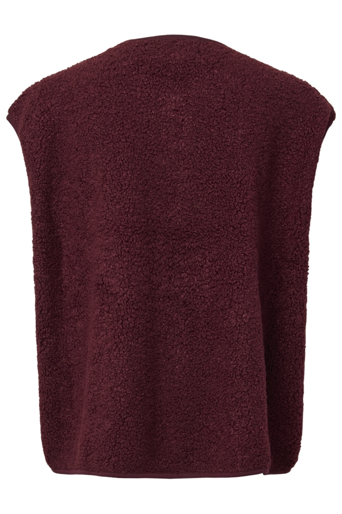 Pieces bordeaux dames gilet | Achteraanzicht