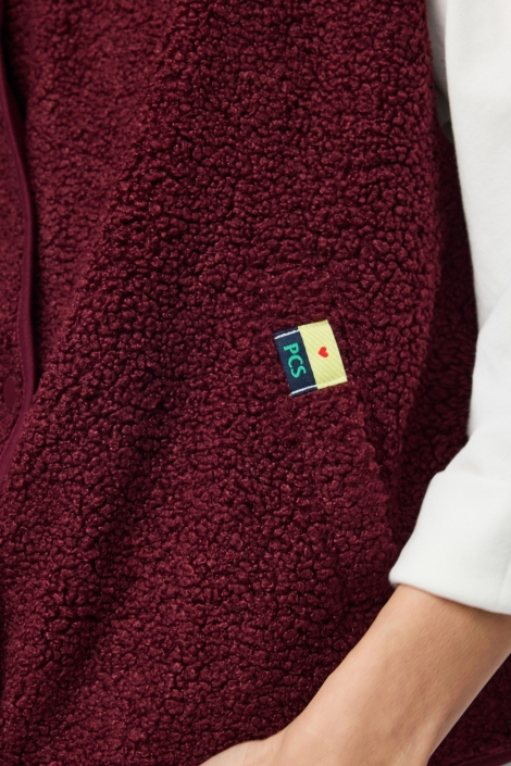 Pieces bordeaux dames gilet | Close up
