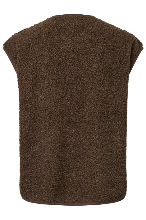 Pieces bruine dames gilet | Achteraanzicht