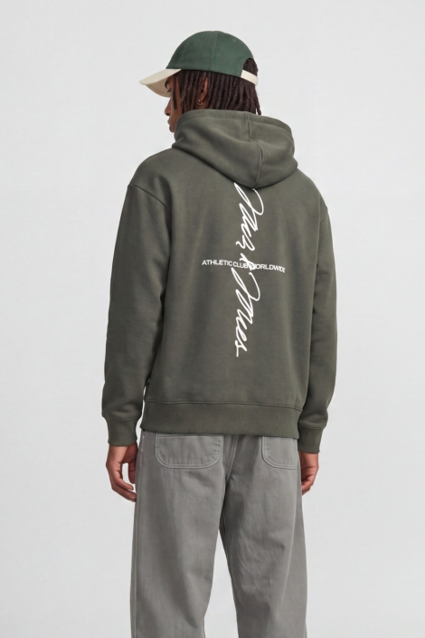 Jack & Jones groene heren sweater | Model achteraanzicht