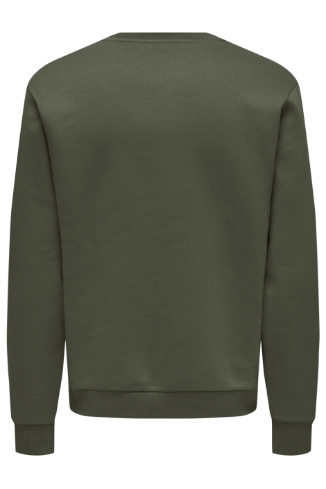 Only & Sons groene heren sweater | Achteraanzicht