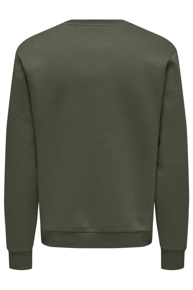 Only & Sons groene heren sweater | Achteraanzicht