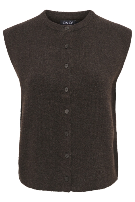 Only bruine dames gilet | Vooraanzicht
