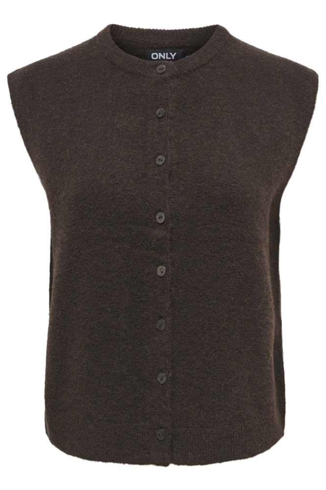Only bruine dames gilet | Vooraanzicht
