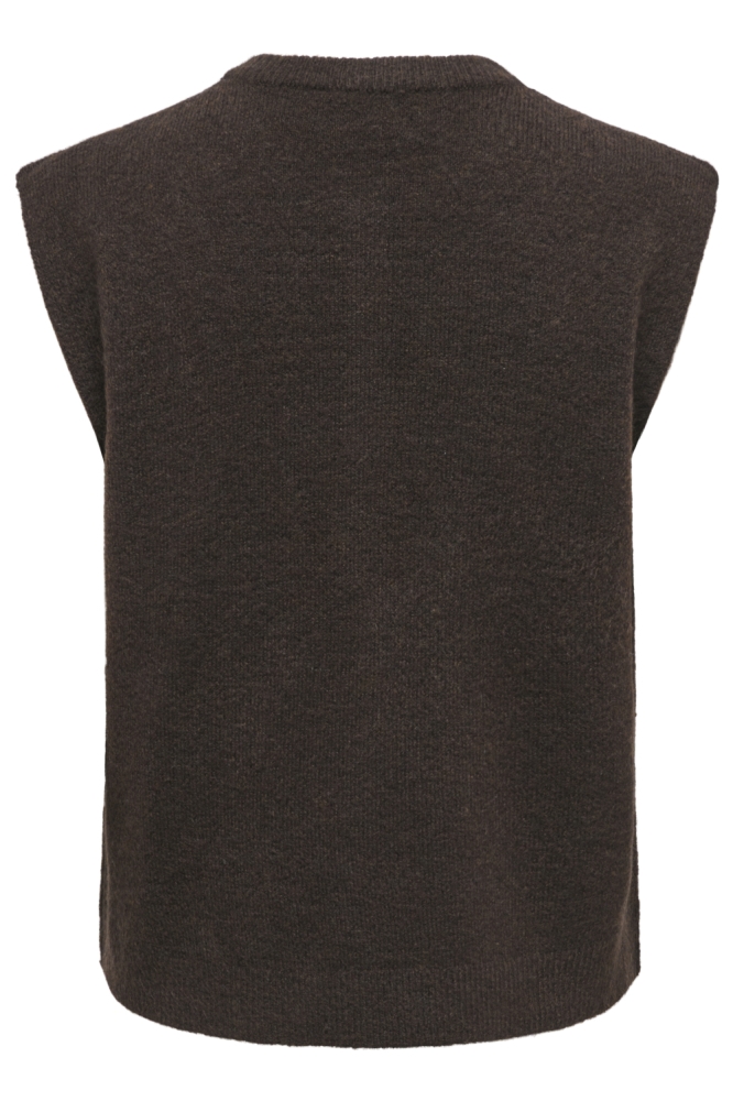 Only bruine dames gilet | Achteraanzicht