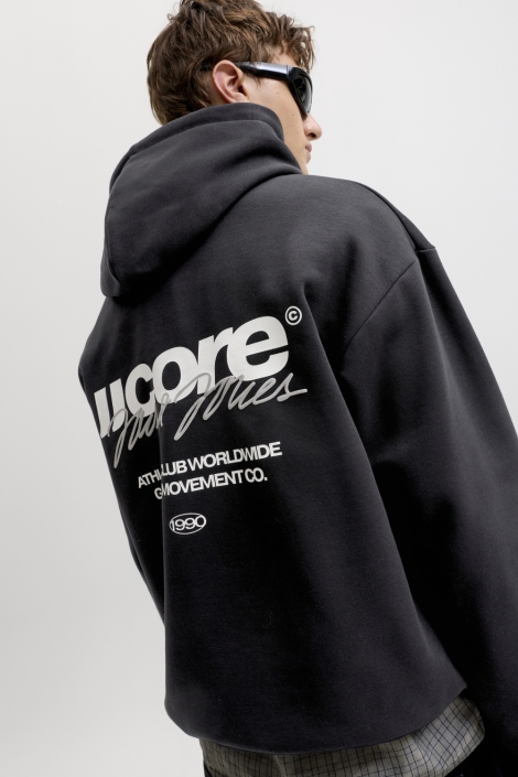 Jack & Jones zwarte heren sweater | Model achteraanzicht