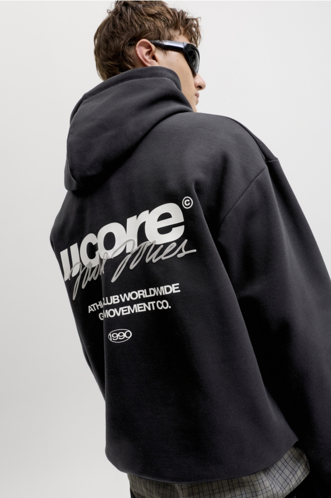 Jack & Jones zwarte heren sweater | Model achteraanzicht