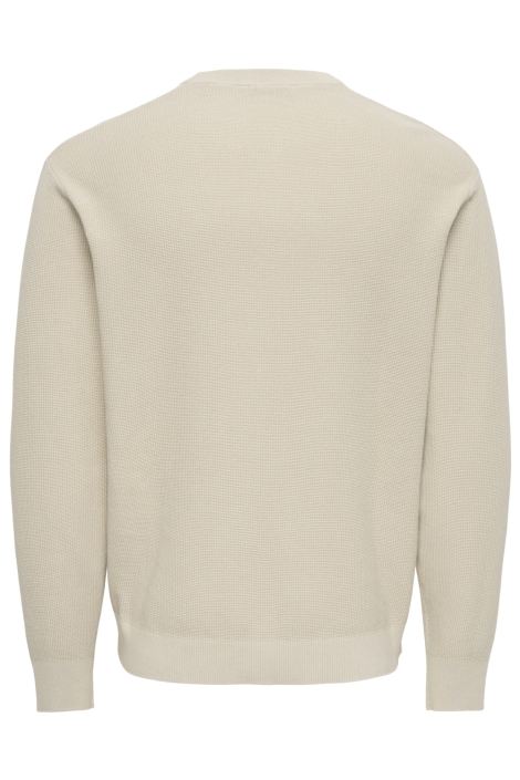 Only & Sons beige heren trui | Achteraanzicht