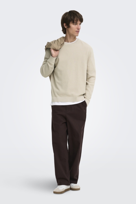 Only & Sons beige heren trui | Model