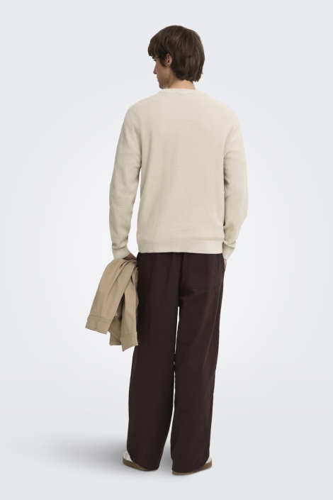 Only & Sons beige heren trui | Model