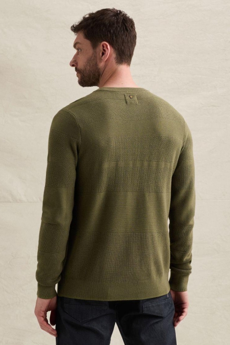 PME legend groene heren trui | Model achteraanzicht