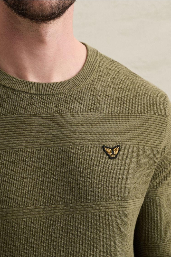 PME legend groene heren trui | Close up
