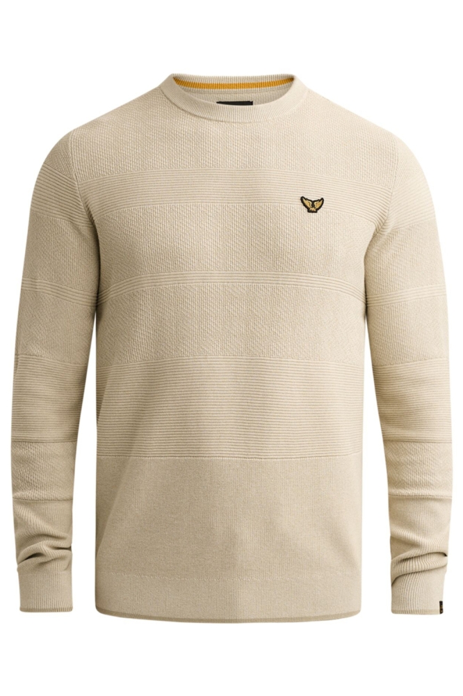 PME legend beige heren trui | Vooraanzicht