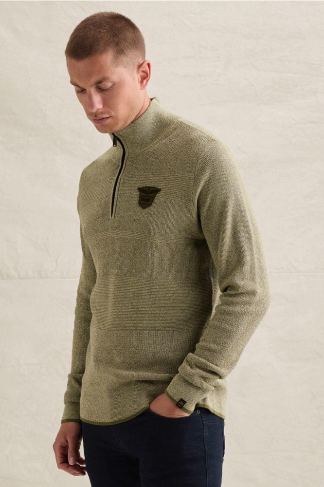 PME legend groene heren trui | Close up