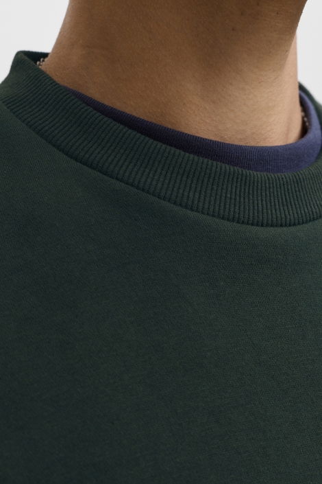 Jack & Jones groene heren sweater | Close up