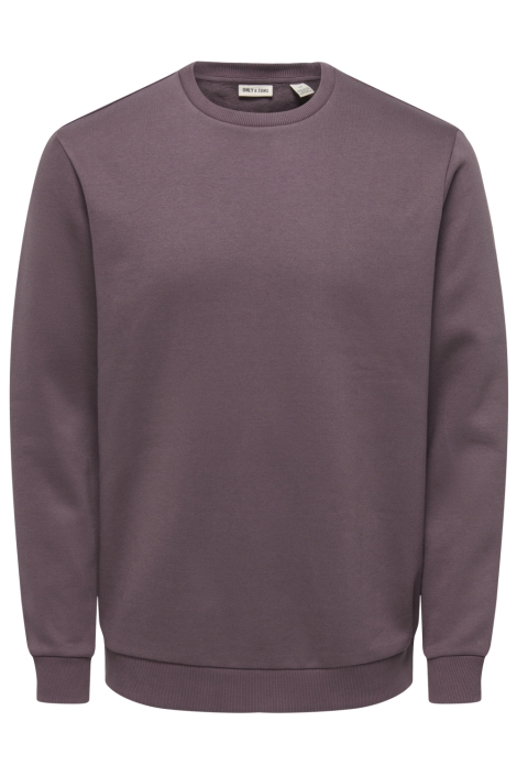 Only & Sons paarse heren sweater | Vooraanzicht