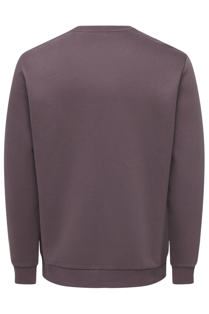 Only & Sons paarse heren sweater | Achteraanzicht