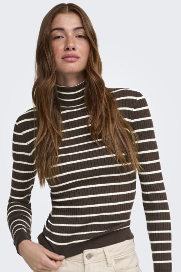 Only onlkarol l/s rollneck pullover knt Bruin
