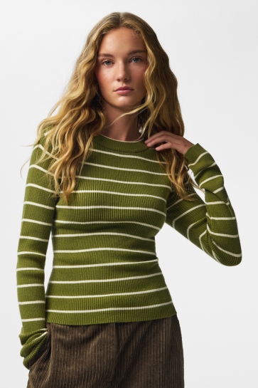 Pieces pcmira new ls o-neck knit noos bc Groen