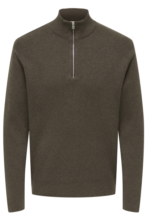 Only & Sons bruine heren trui | Vooraanzicht