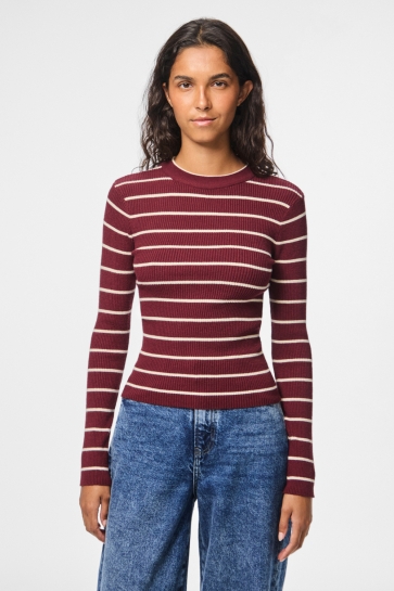 Pieces pcmira new ls o-neck knit noos bc Bordeaux