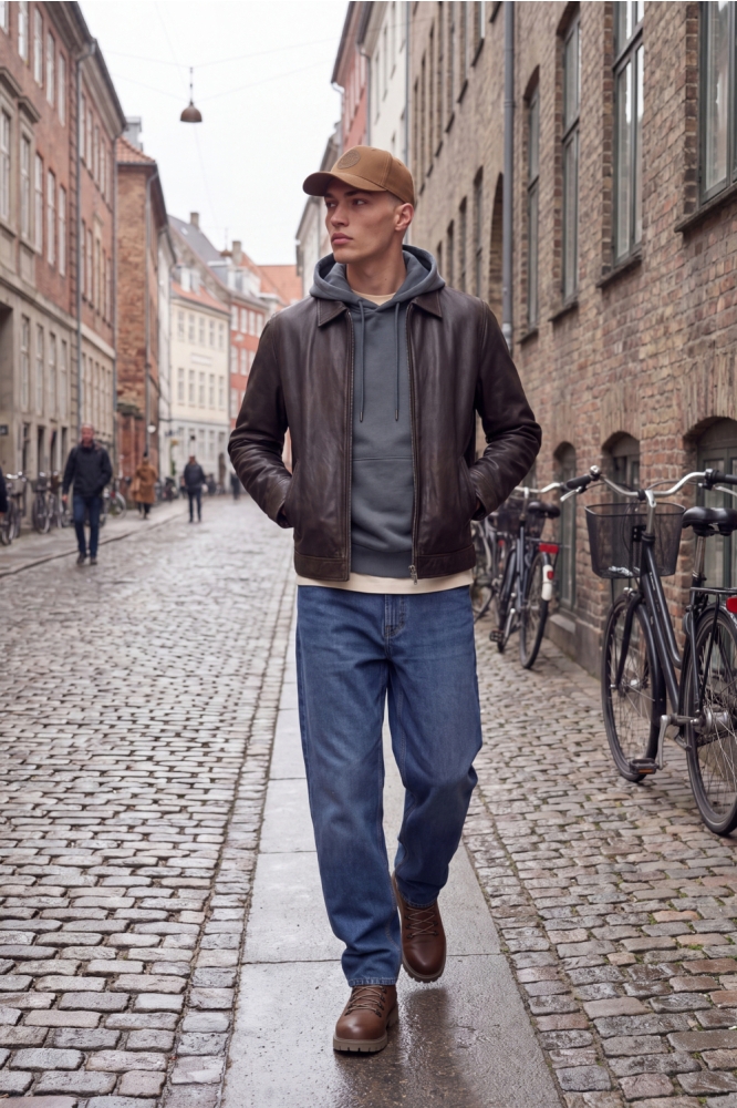 Jack & Jones blauwe heren sweater | Sfeerbeeld, In situatie