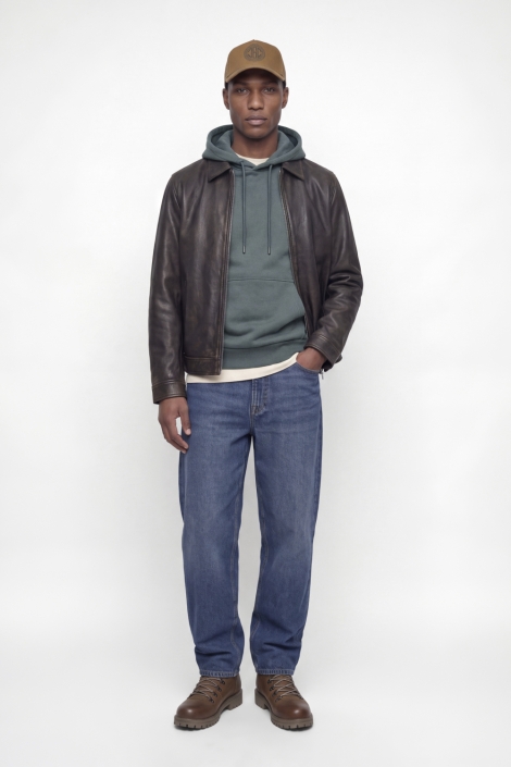 Jack & Jones blauwe heren sweater | Model vooraanzicht