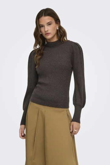 Only onlkatia l/s highneck pull knt noos Bruin