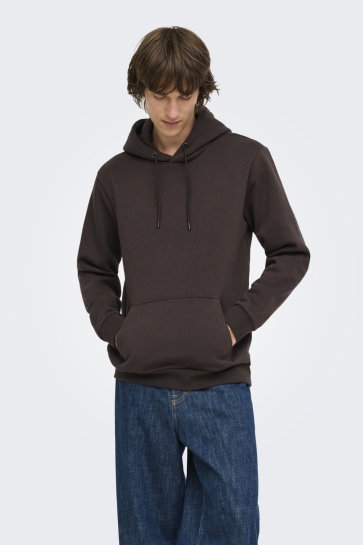Only & Sons Trui ONSCERES HOODIE SWEAT NOOS 22018685 Coffee Bean