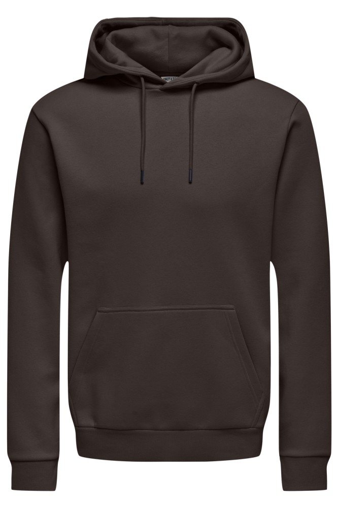 Only & Sons bruine heren sweater | Vooraanzicht