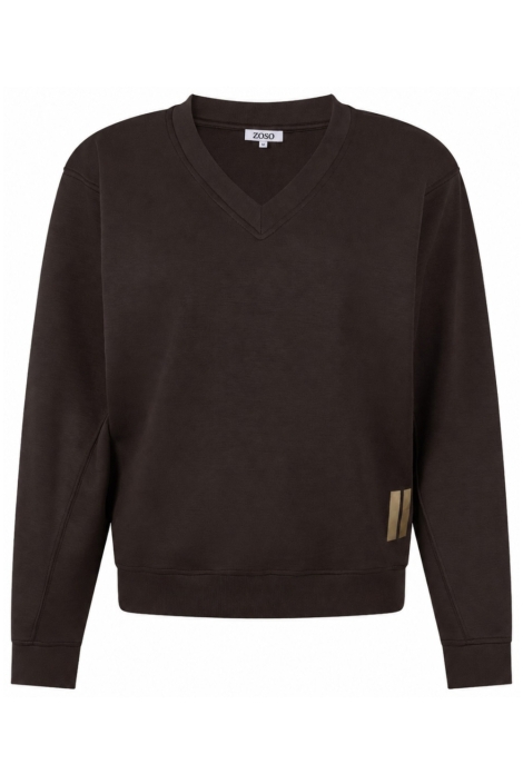 Zoso bruine dames sweater | Vooraanzicht