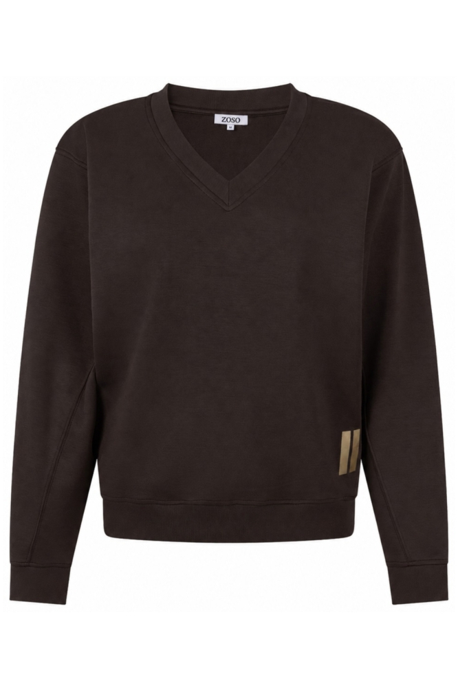 Zoso bruine dames sweater | Vooraanzicht