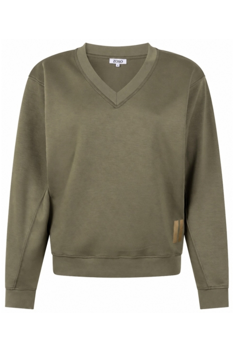 Zoso groene dames sweater | Vooraanzicht