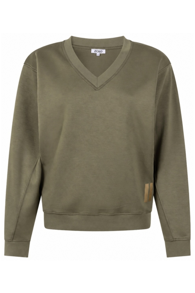 Zoso groene dames sweater | Vooraanzicht