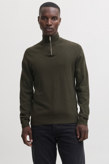 Jack & Jones jjeemil knit half zip noos Groen