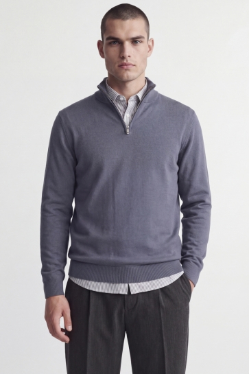 Jack & Jones jjeemil knit half zip noos Blauw
