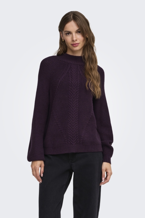 Only paarse dames trui | Model vooraanzicht