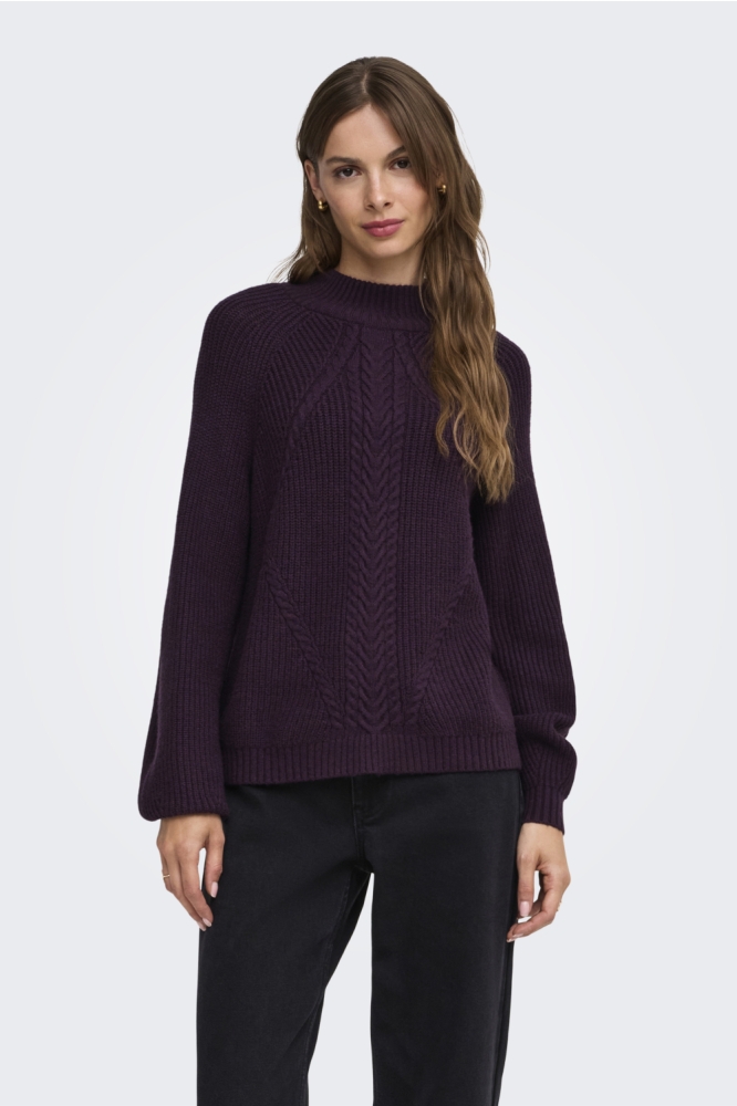 Only paarse dames trui | Model vooraanzicht