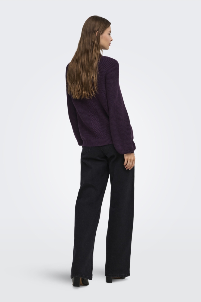 Only paarse dames trui | Model achteraanzicht