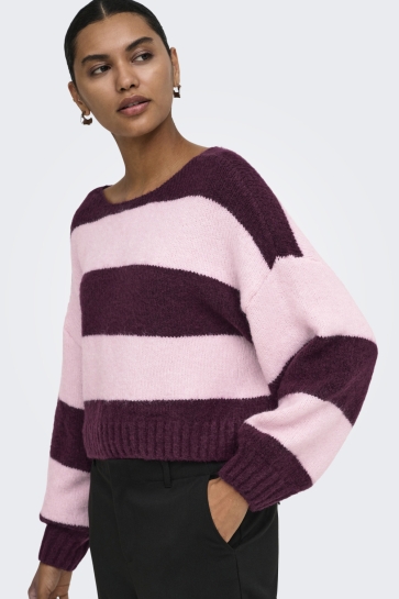 Only onlaya l/s boatneck noos knt Bordeaux
