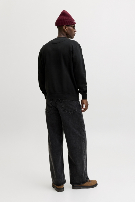 Jack & Jones zwarte heren sweater | Model achteraanzicht