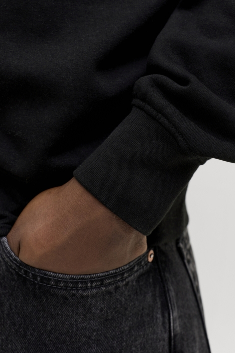 Jack & Jones zwarte heren sweater | Close up